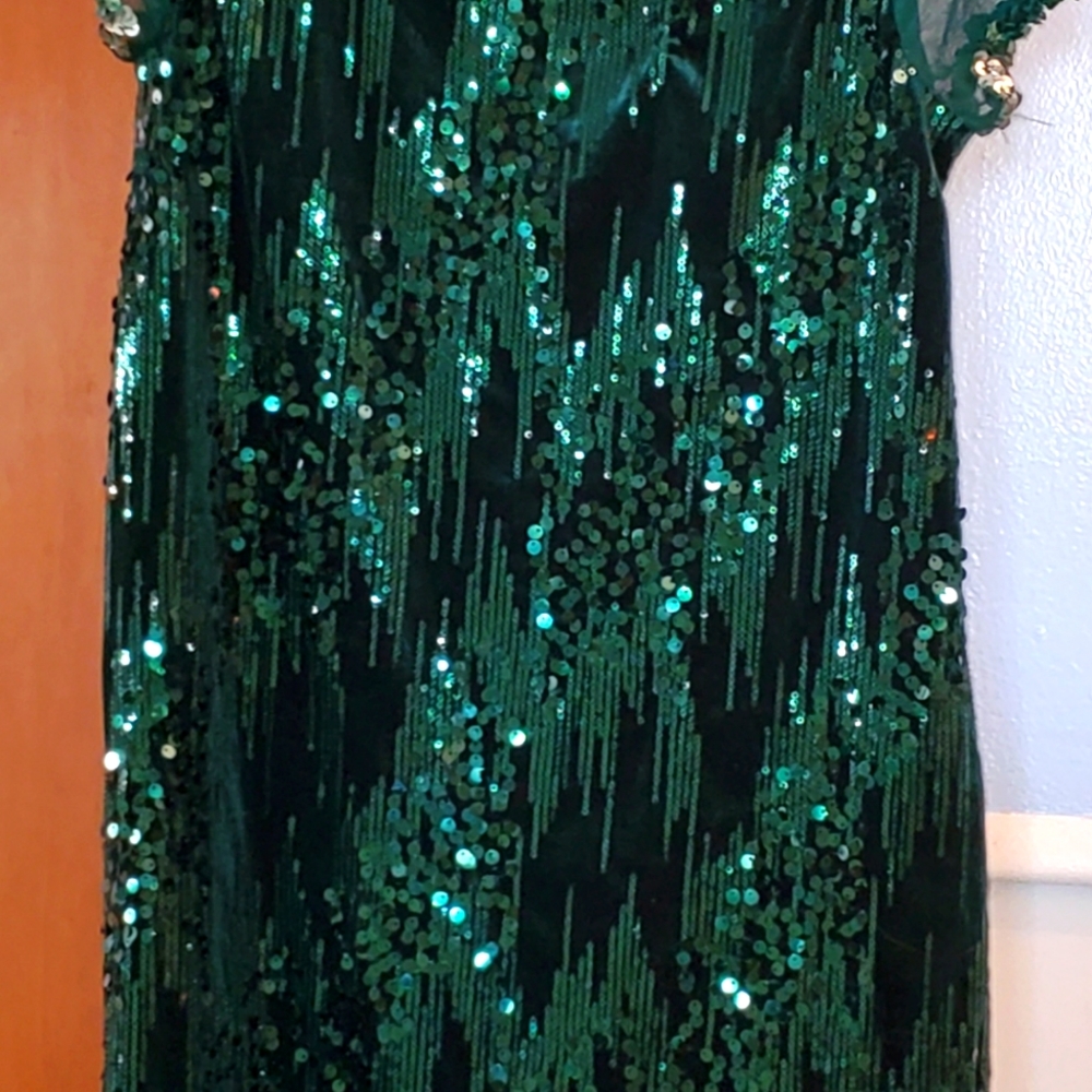 Girls sequins and velvet dress
